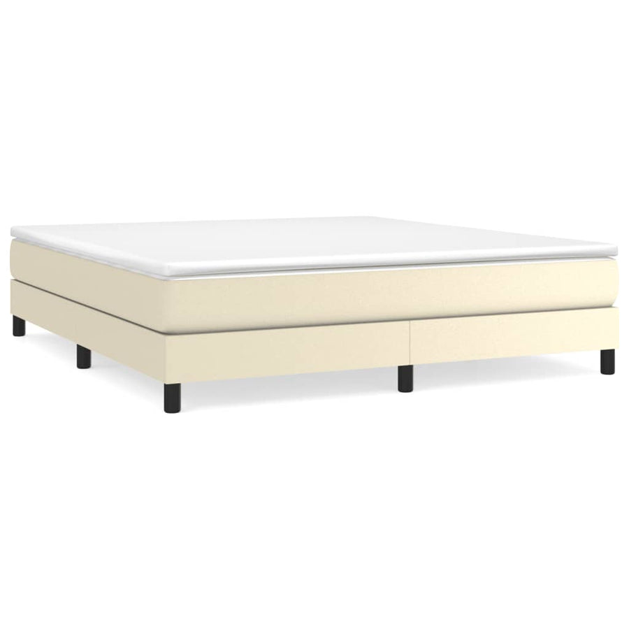 Boxspringframe Kunstleer Crèmekleurig 180X200 Cm 180 x 200 cm 25 cm