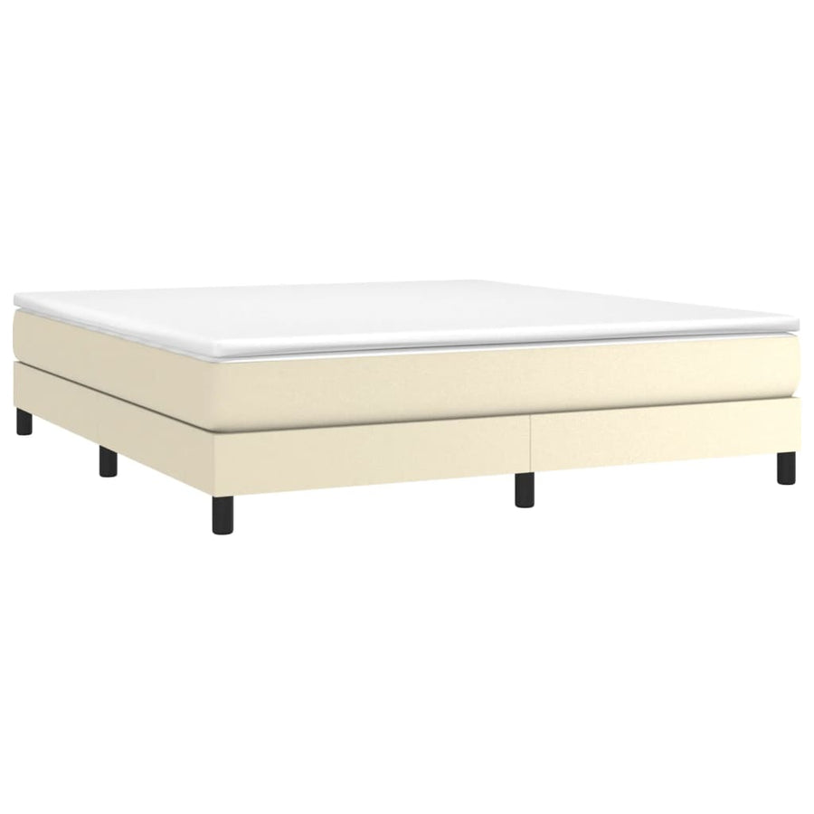 Boxspringframe Kunstleer Crèmekleurig 180X200 Cm 180 x 200 cm 25 cm