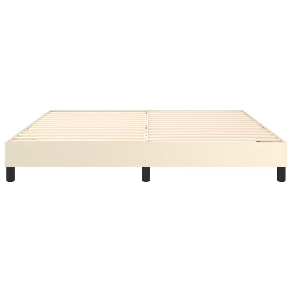 Boxspringframe Kunstleer Crèmekleurig 180X200 Cm 180 x 200 cm 25 cm