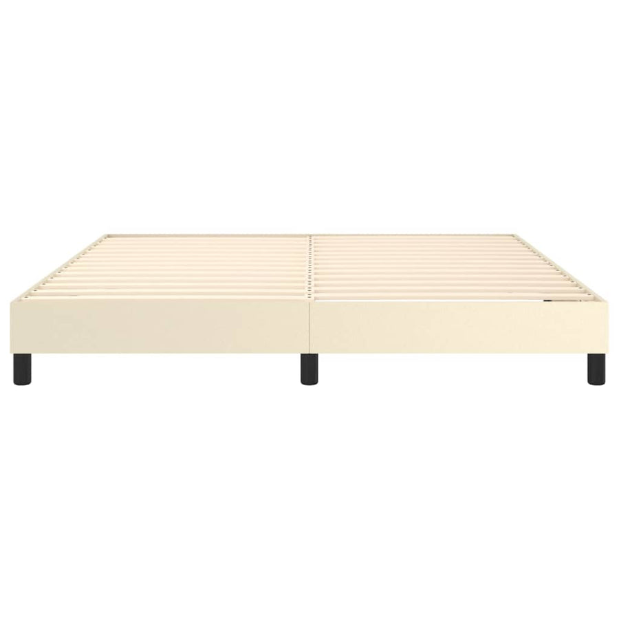 Boxspringframe Kunstleer Crèmekleurig 180X200 Cm 180 x 200 cm 25 cm