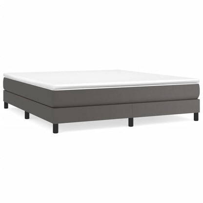 Boxspringframe kunstleer grijs 180x200 cm 180 x 200 cm 25 cm Grijs