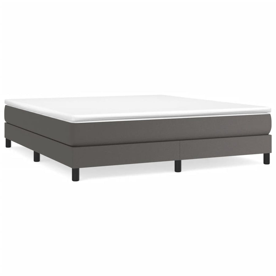 Boxspringframe kunstleer grijs 180x200 cm 180 x 200 cm 25 cm Grijs