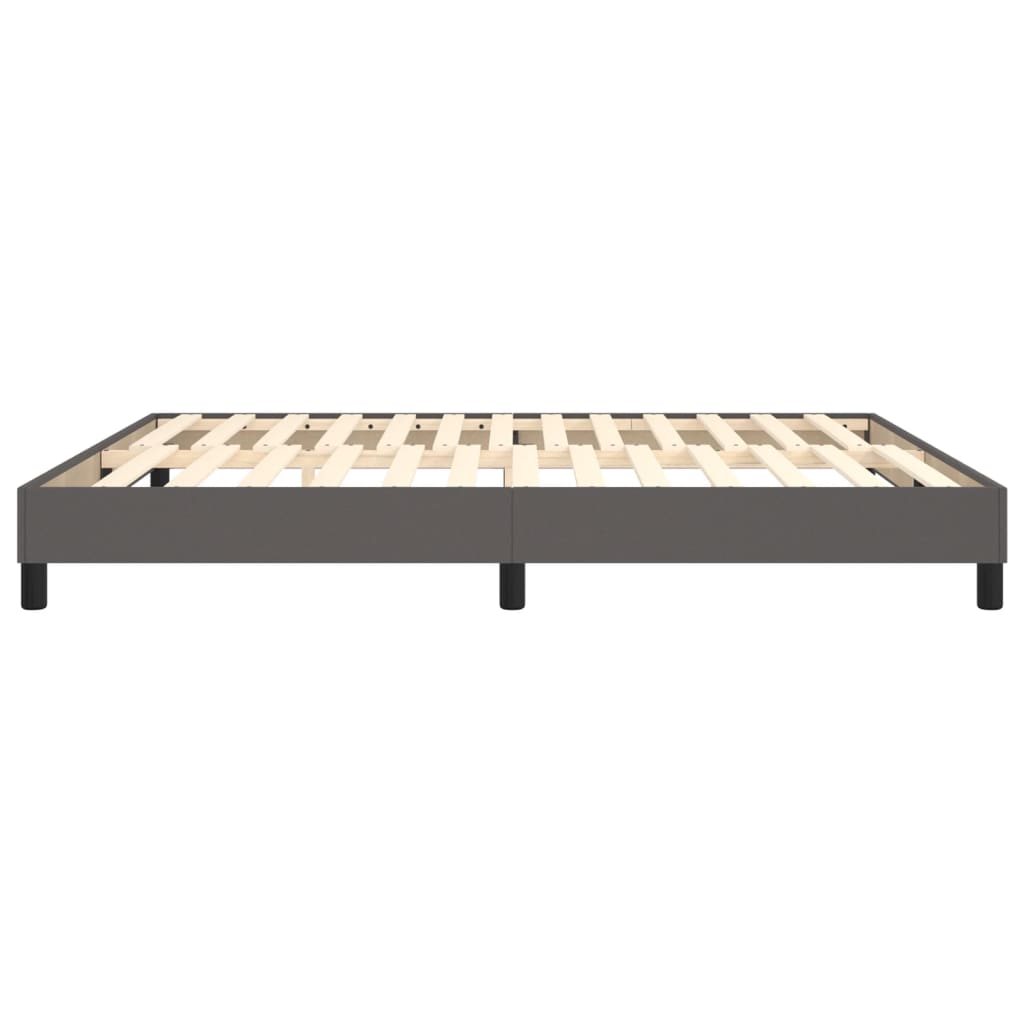 Boxspringframe kunstleer grijs 180x200 cm 180 x 200 cm 25 cm Grijs