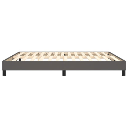Boxspringframe kunstleer grijs 180x200 cm 180 x 200 cm 25 cm Grijs