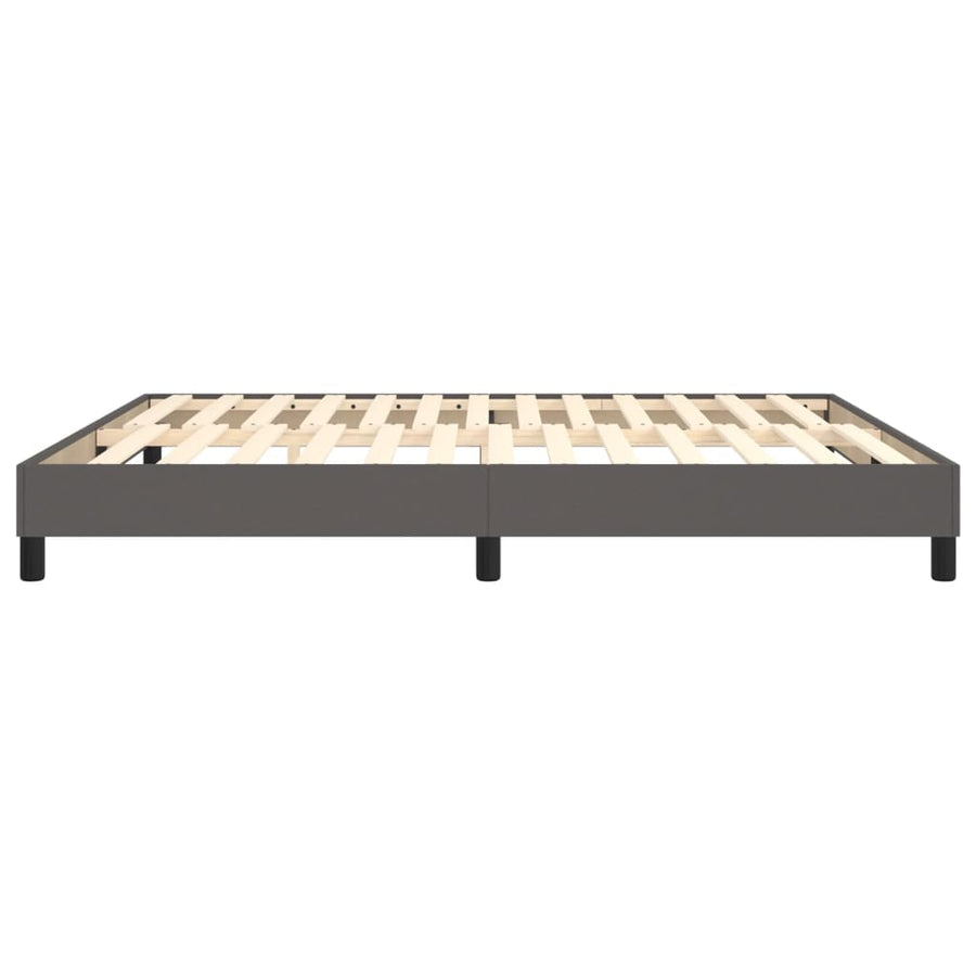 Boxspringframe kunstleer grijs 180x200 cm 180 x 200 cm 25 cm Grijs