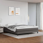 Boxspringframe kunstleer grijs 180x200 cm 180 x 200 cm 25 cm Grijs