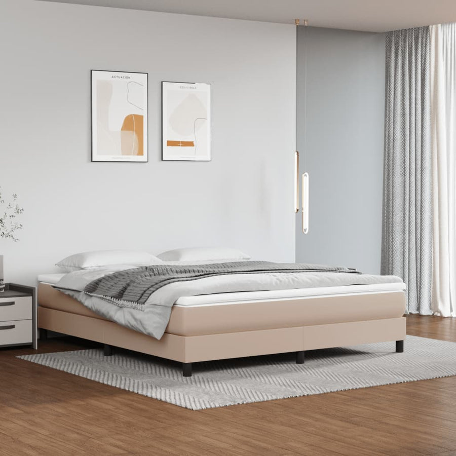 Boxspringframe kunstleer cappuccino 180x200 cm 180 x 200 cm 25 cm Cappuccino