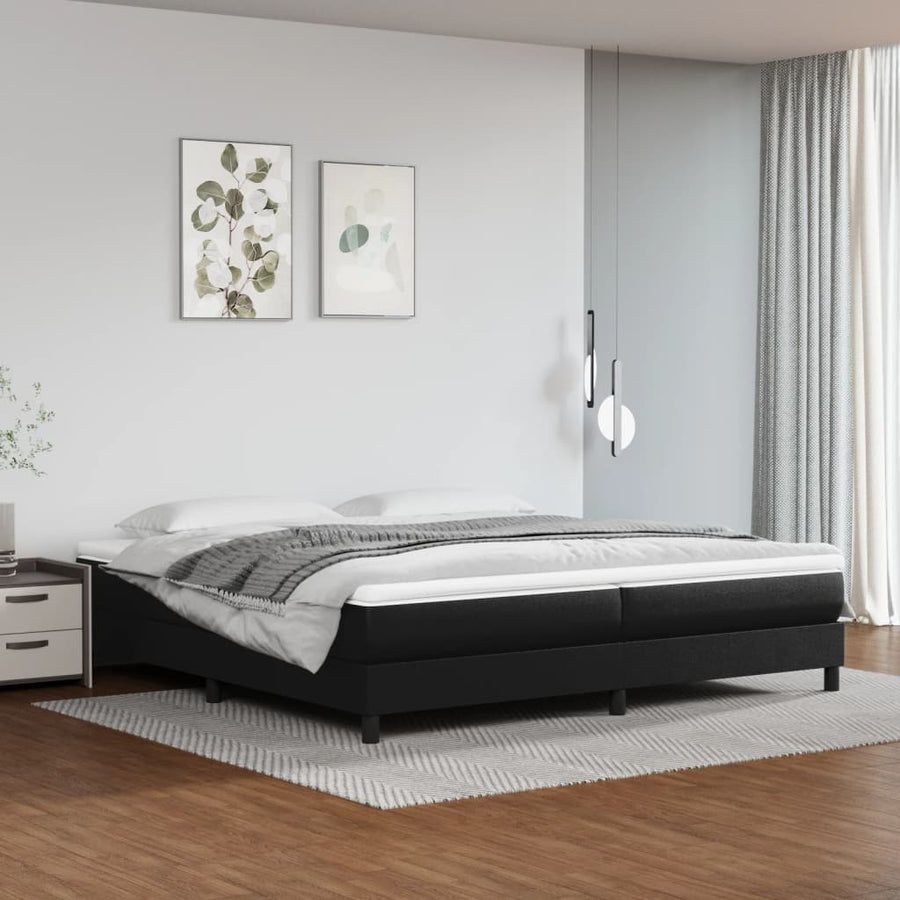 Boxspringframe Kunstleer 200 x 200 cm 25 cm Zwart