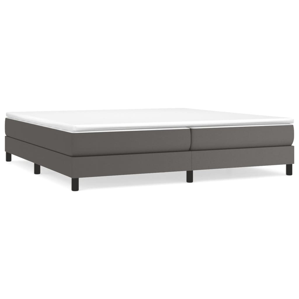 Boxspringframe kunstleer grijs 200x200 cm 200 x 200 cm 25 cm Grijs