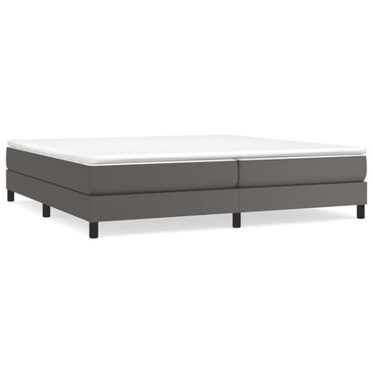 Boxspringframe kunstleer grijs 200x200 cm 200 x 200 cm 25 cm Grijs