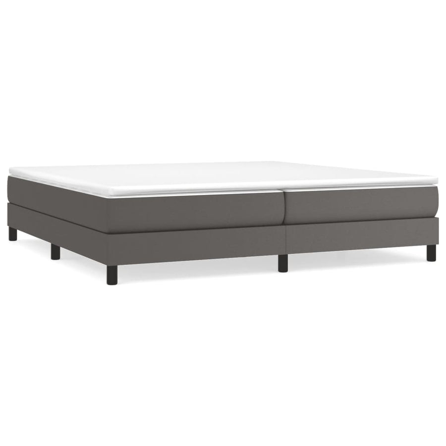 Boxspringframe kunstleer grijs 200x200 cm 200 x 200 cm 25 cm Grijs