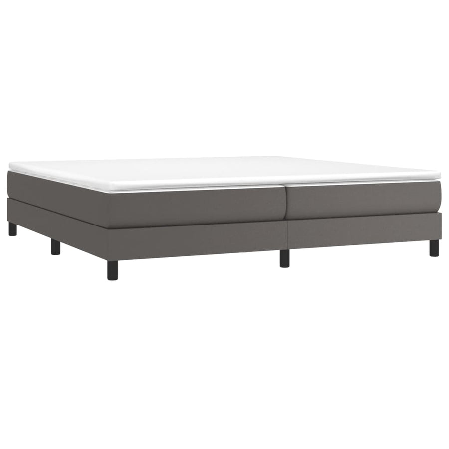 Boxspringframe kunstleer grijs 200x200 cm 200 x 200 cm 25 cm Grijs