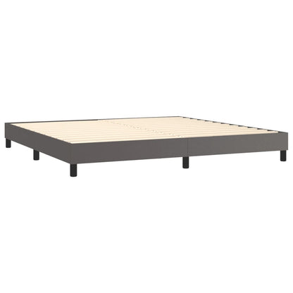 Boxspringframe kunstleer grijs 200x200 cm 200 x 200 cm 25 cm Grijs