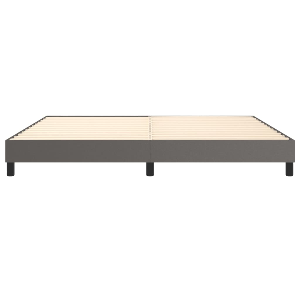 Boxspringframe kunstleer grijs 200x200 cm 200 x 200 cm 25 cm Grijs