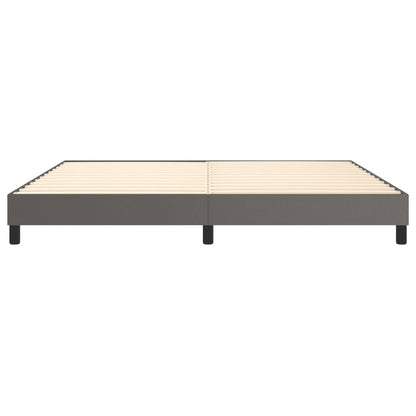 Boxspringframe kunstleer grijs 200x200 cm 200 x 200 cm 25 cm Grijs