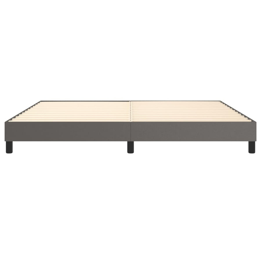 Boxspringframe kunstleer grijs 200x200 cm 200 x 200 cm 25 cm Grijs