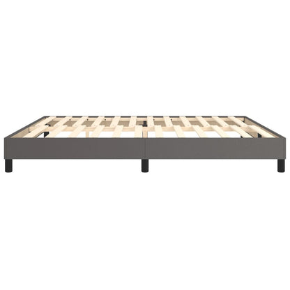 Boxspringframe kunstleer grijs 200x200 cm 200 x 200 cm 25 cm Grijs
