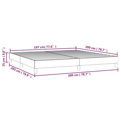 Boxspringframe kunstleer grijs 200x200 cm 200 x 200 cm 25 cm Grijs