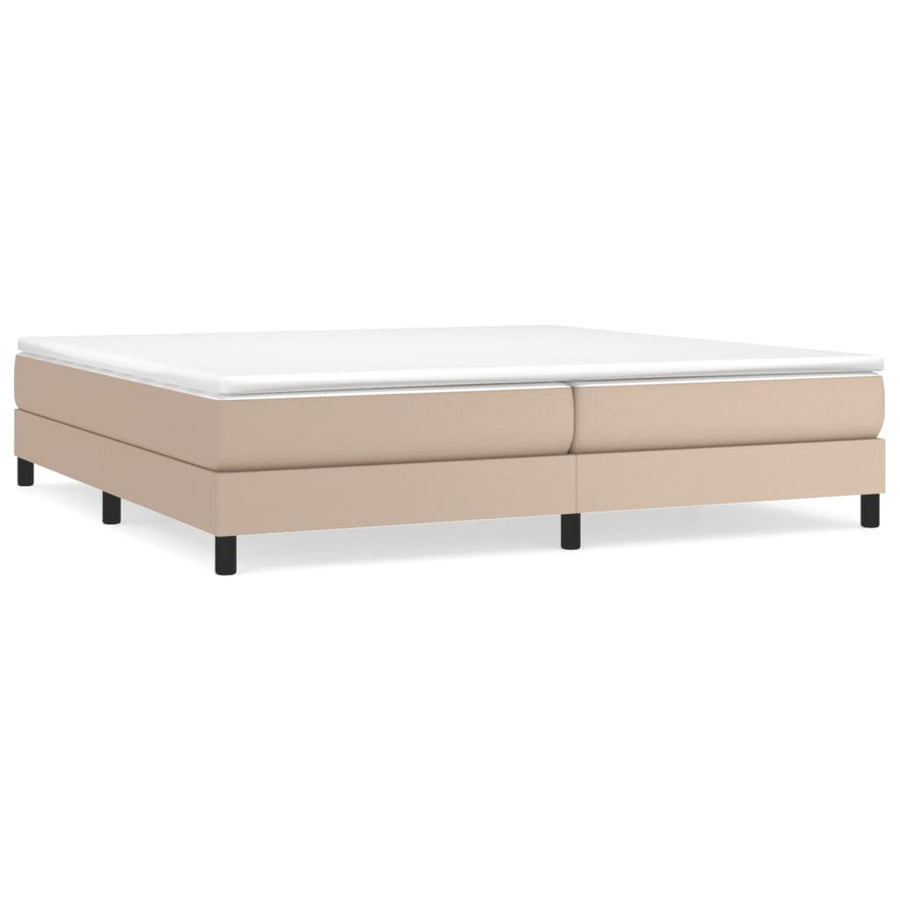 Boxspringframe kunstleer cappuccino 200x200 cm 200 x 200 cm 25 cm Cappuccino