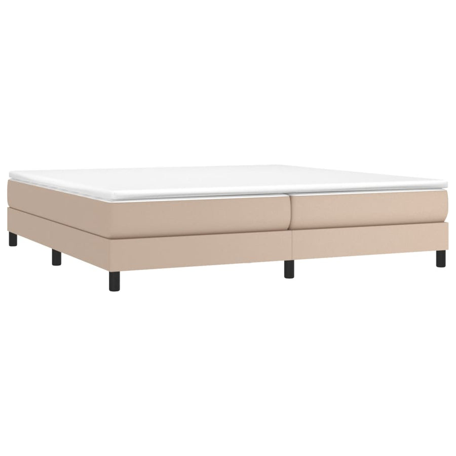 Boxspringframe kunstleer cappuccino 200x200 cm 200 x 200 cm 25 cm Cappuccino