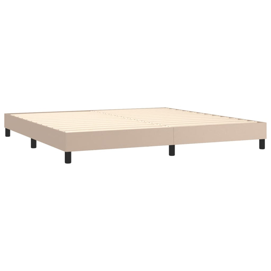 Boxspringframe kunstleer cappuccino 200x200 cm 200 x 200 cm 25 cm Cappuccino