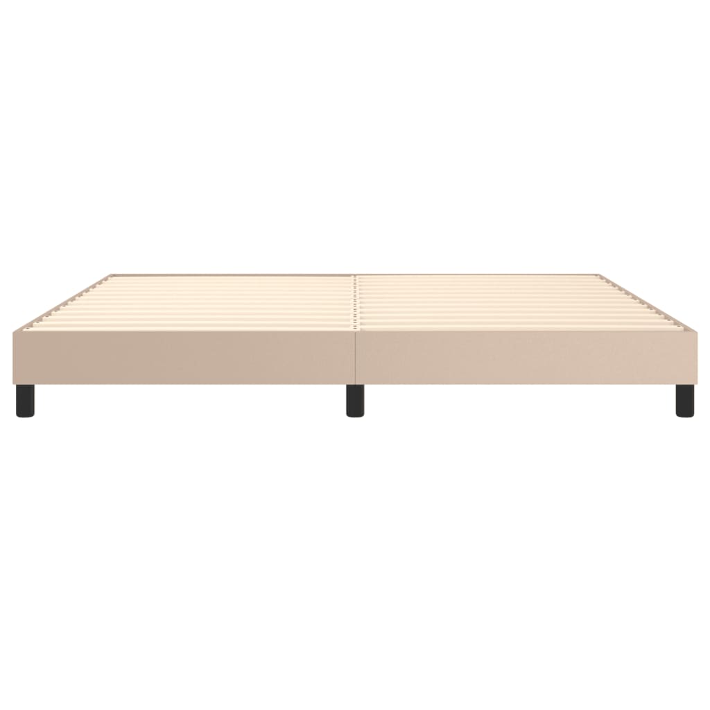 Boxspringframe kunstleer cappuccino 200x200 cm 200 x 200 cm 25 cm Cappuccino