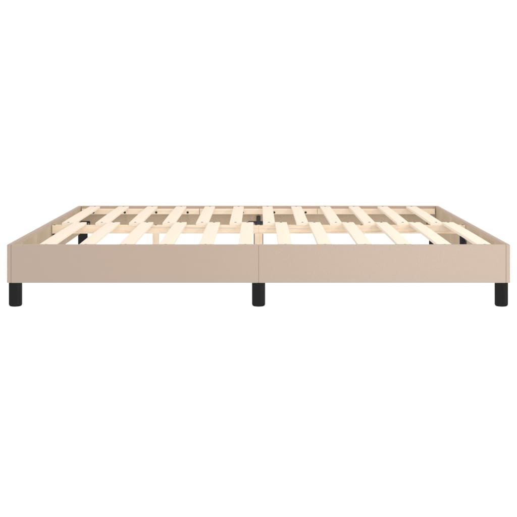 Boxspringframe kunstleer cappuccino 200x200 cm 200 x 200 cm 25 cm Cappuccino