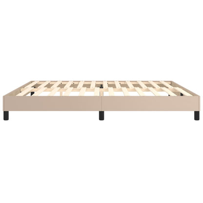 Boxspringframe kunstleer cappuccino 200x200 cm 200 x 200 cm 25 cm Cappuccino