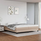 Boxspringframe kunstleer cappuccino 200x200 cm 200 x 200 cm 25 cm Cappuccino