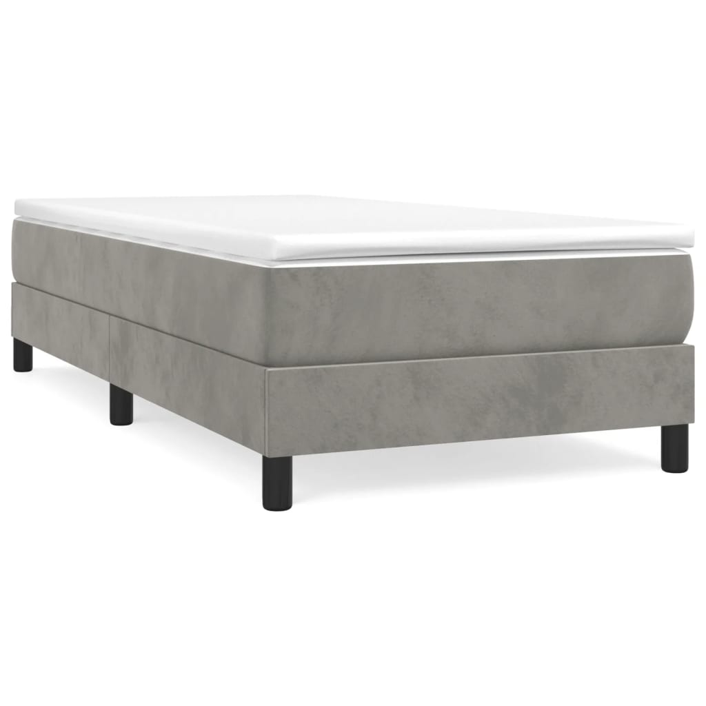 Boxspringframe Fluweel Lichtgrijs 80 x 200 cm 25 cm