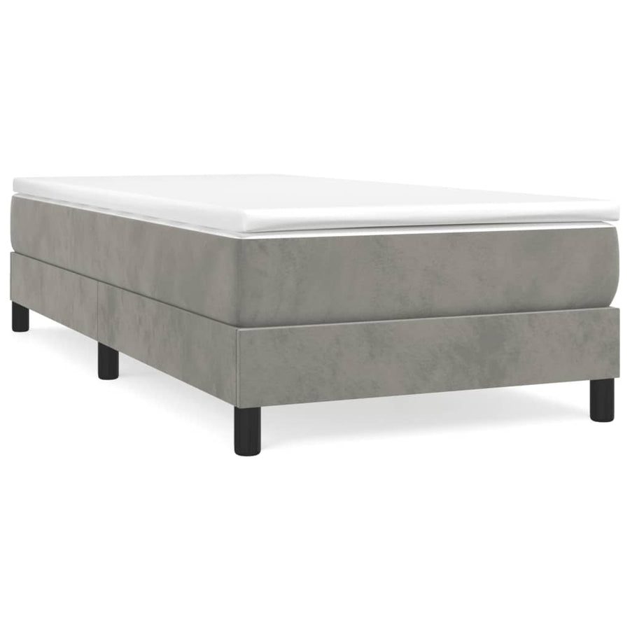 Boxspringframe Fluweel Lichtgrijs 90 x 190 cm 25 cm