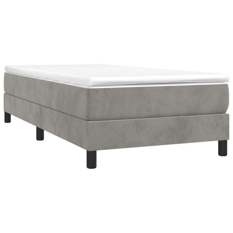 Boxspringframe Fluweel Lichtgrijs 90 x 190 cm 25 cm
