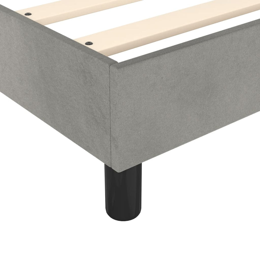 Boxspringframe Fluweel Lichtgrijs 90 x 190 cm 25 cm