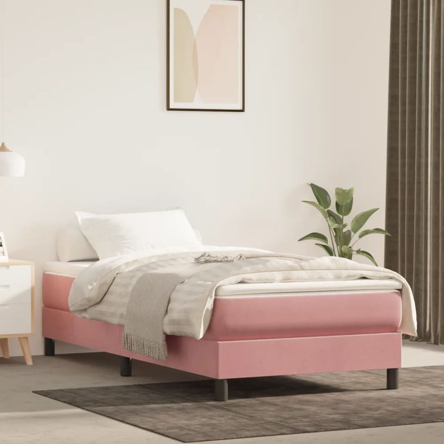 Boxspringframe Fluweel Roze 90 x 190 cm 25 cm