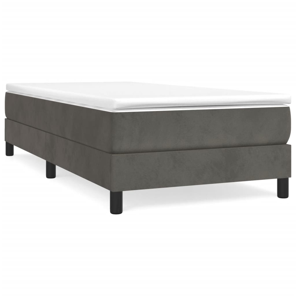 Boxspringframe Fluweel Donkergrijs 90 x 200 cm 25 cm