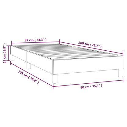 Boxspringframe Fluweel Zwart 90 x 200 cm 25 cm