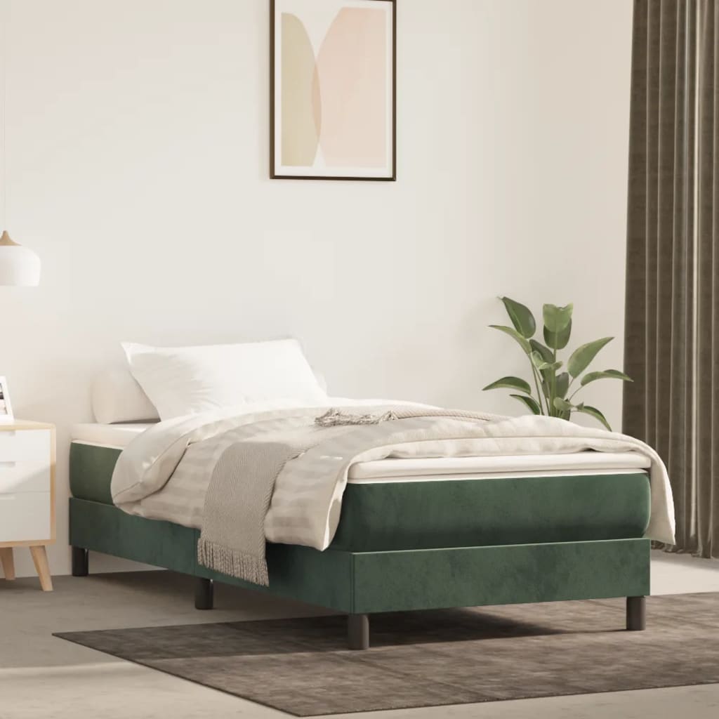 Boxspringframe Fluweel Donkergroen 90 x 200 cm 25 cm
