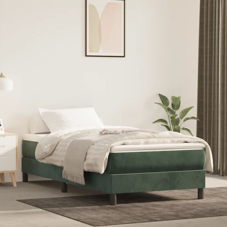 Boxspringframe Fluweel Donkergroen 90 x 200 cm 25 cm