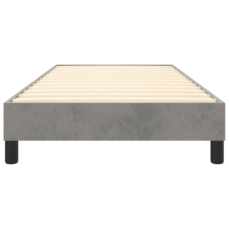 Boxspringframe fluweel lichtgrijs 100x200 cm 100 x 200 cm 25 cm
