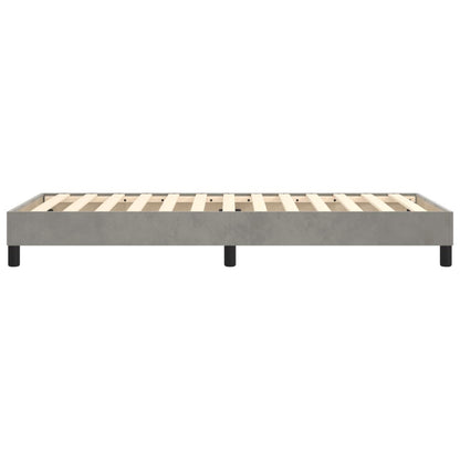 Boxspringframe fluweel lichtgrijs 100x200 cm 100 x 200 cm 25 cm