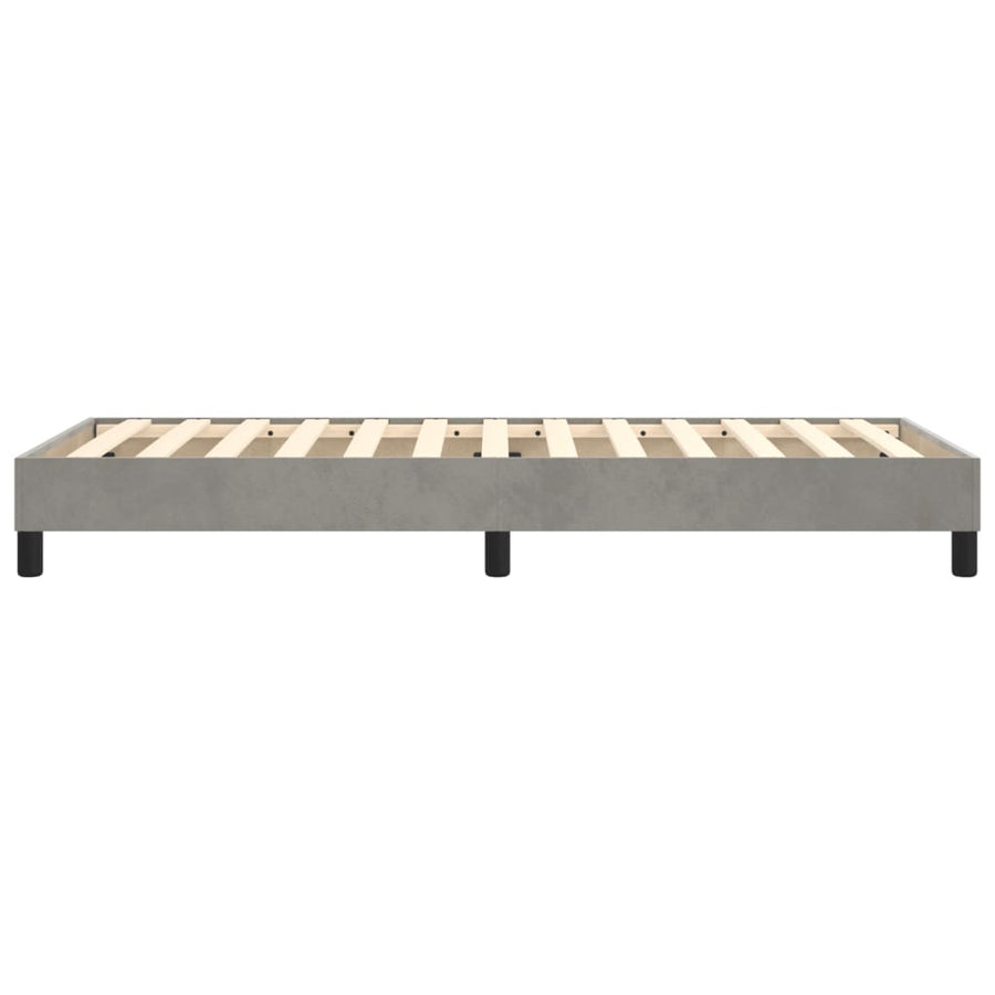Boxspringframe fluweel lichtgrijs 100x200 cm 100 x 200 cm 25 cm