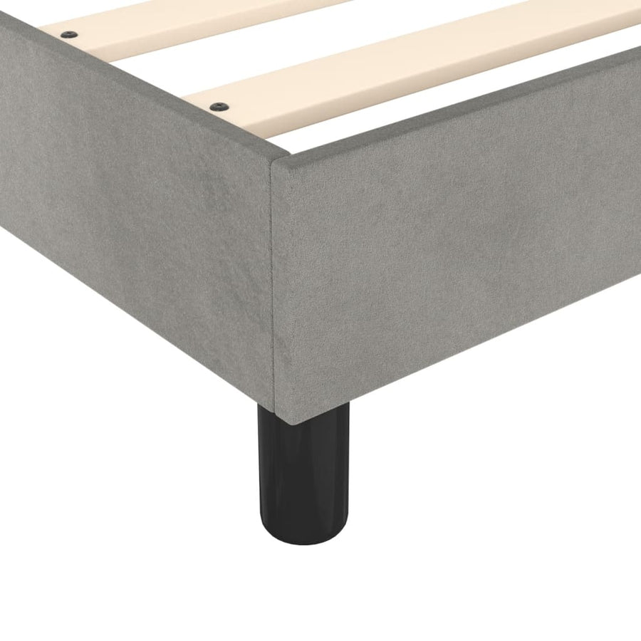 Boxspringframe fluweel lichtgrijs 100x200 cm 100 x 200 cm 25 cm