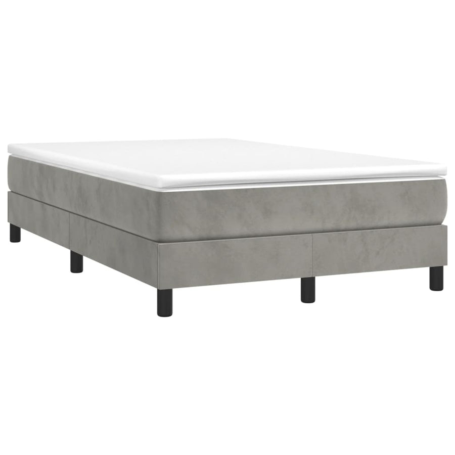 Boxspringframe Fluweel Lichtgrijs 120 x 200 cm 25 cm