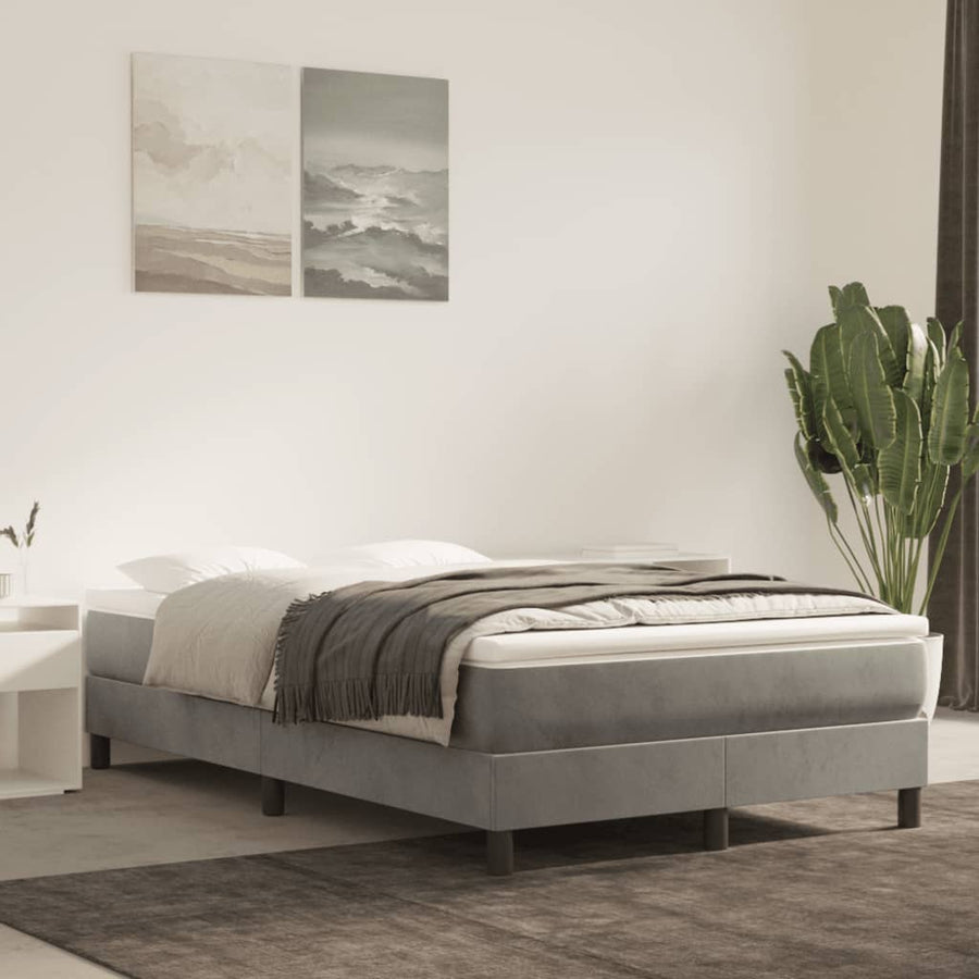 Boxspringframe Fluweel Lichtgrijs 120 x 200 cm 25 cm