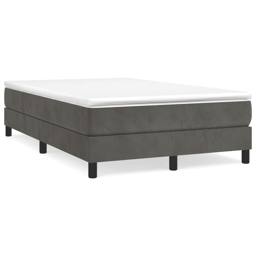 Boxspringframe Fluweel Donkergrijs 120 x 200 cm 25 cm