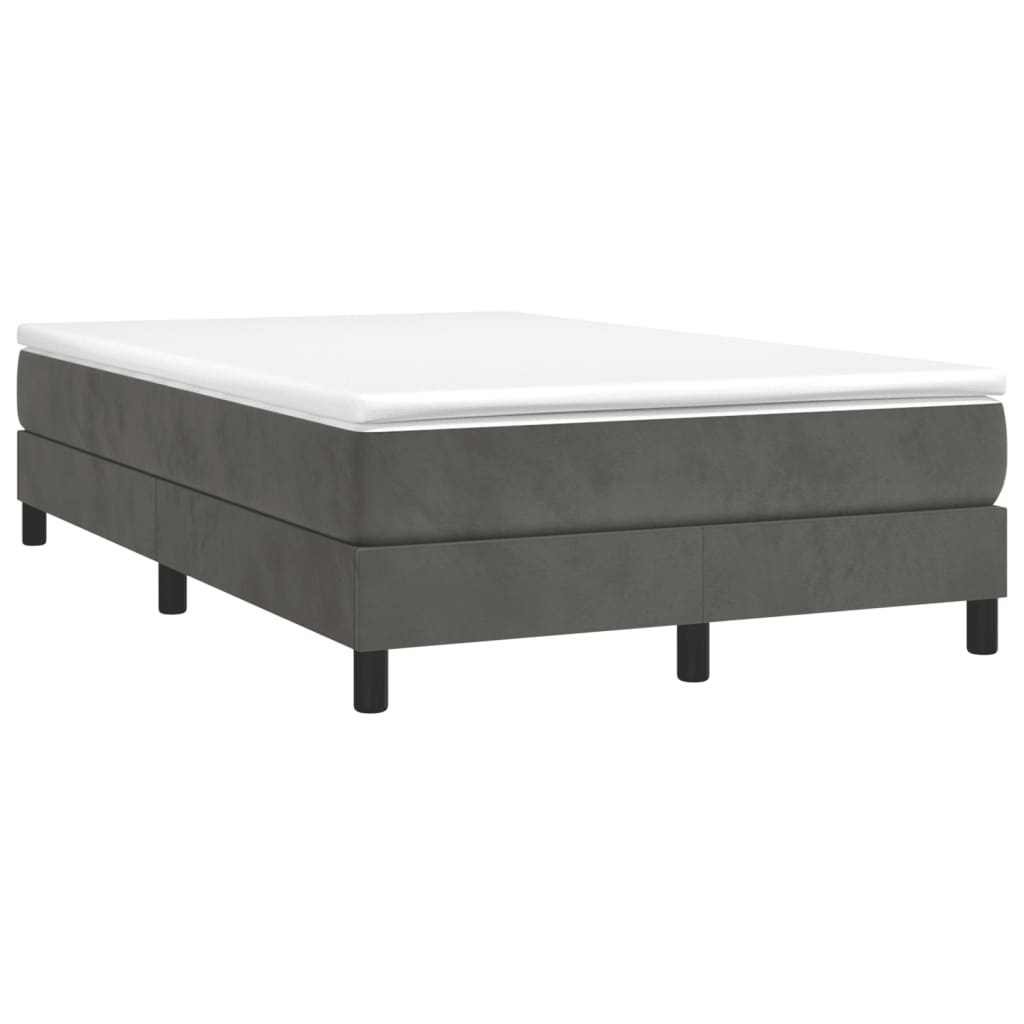 Boxspringframe Fluweel Donkergrijs 120 x 200 cm 25 cm