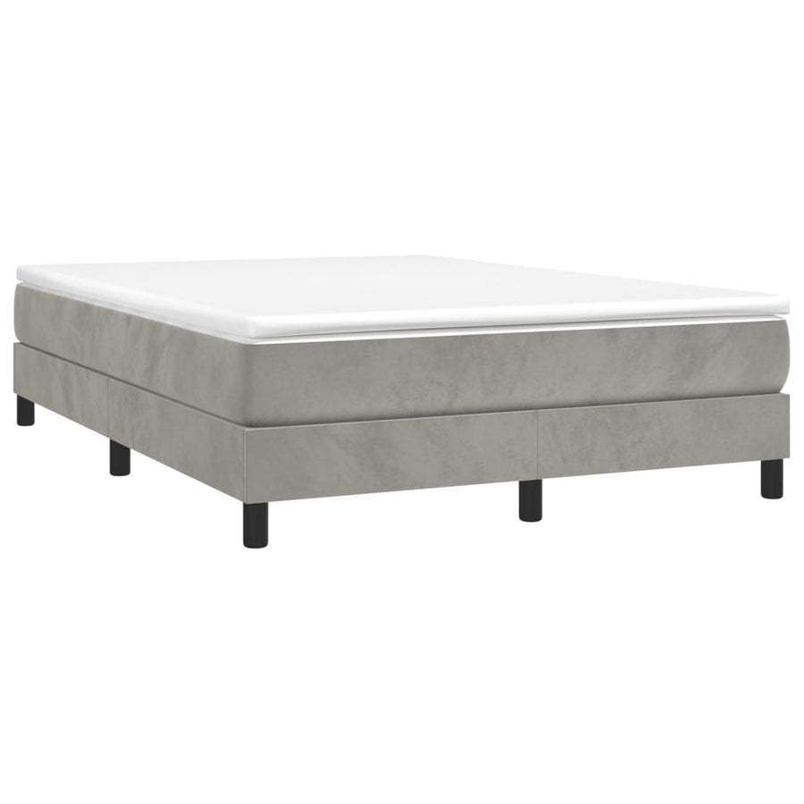 Boxspringframe Fluweel Lichtgrijs 140 x 190 cm 25 cm