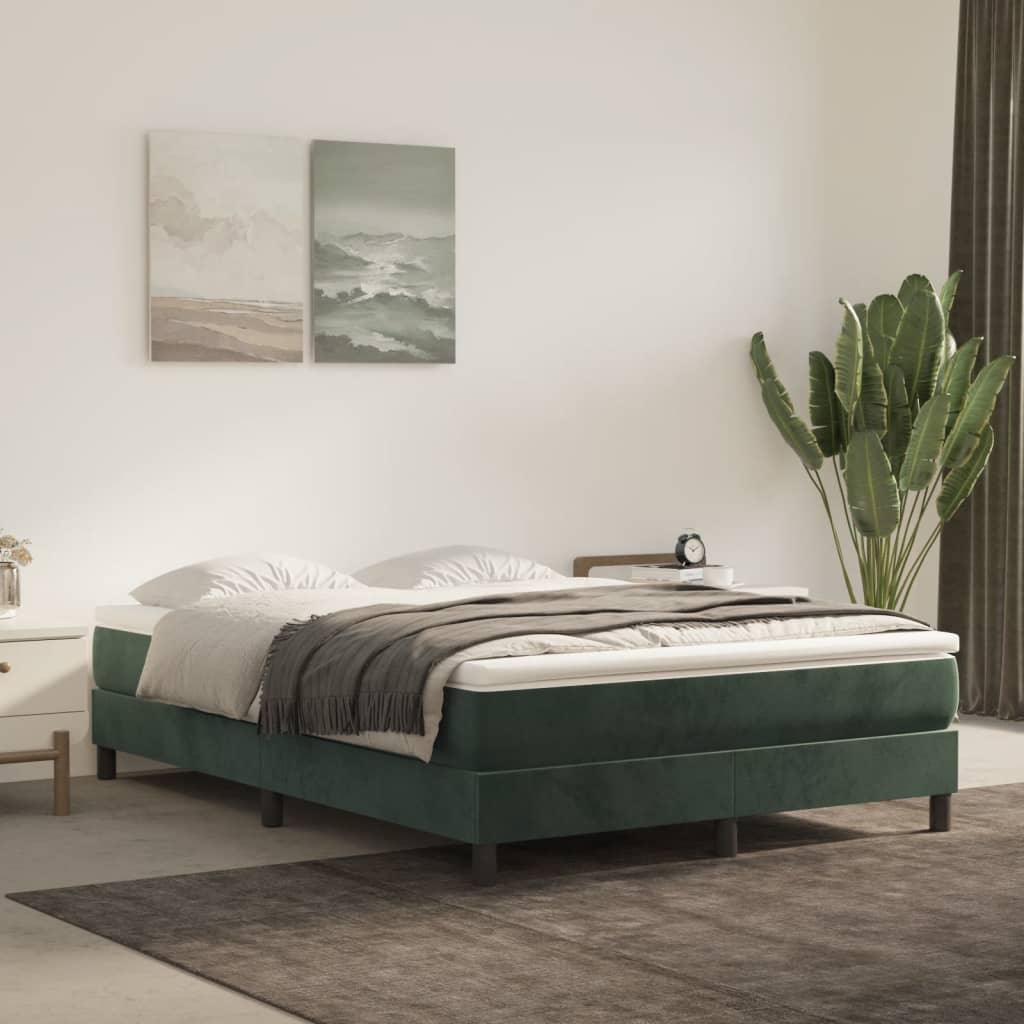 Boxspringframe Fluweel Donkergroen 140 x 190 cm 25 cm