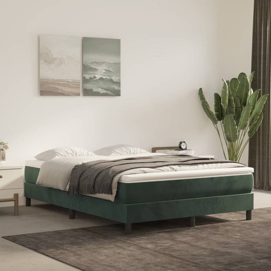Boxspringframe Fluweel Donkergroen 140 x 190 cm 25 cm