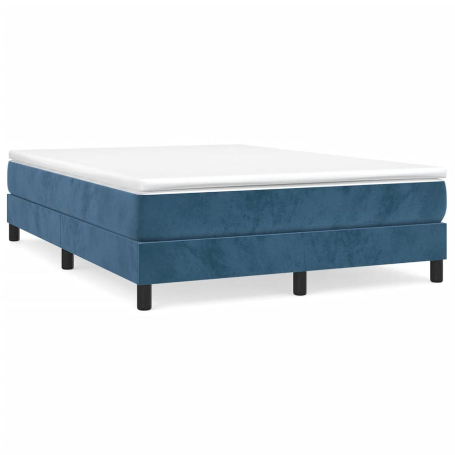 Boxspringframe Fluweel Donkerblauw 140 x 190 cm 25 cm